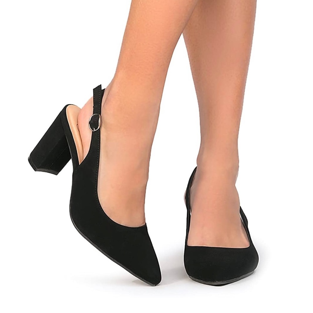Sold NEW IN BOX Classic Black Slingback Heels